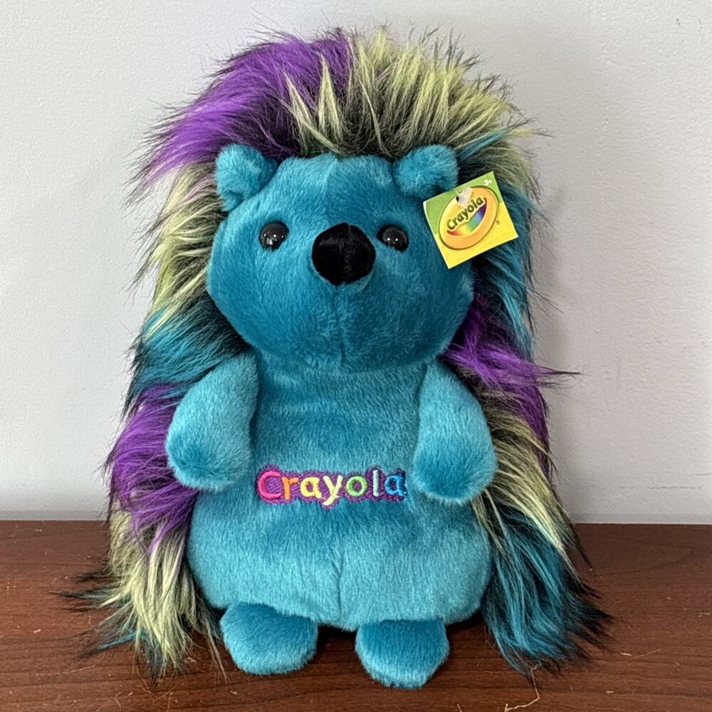 Crayola Hedgehog Plush Stuffed Animal Purple Green Teal Lovey
